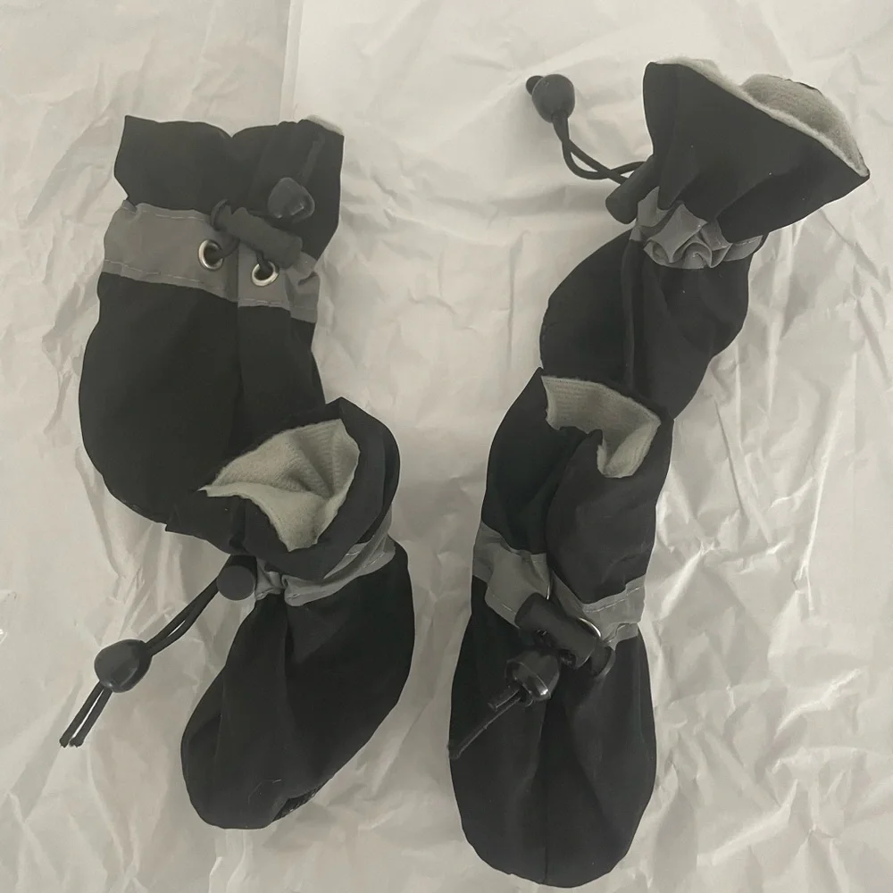 Black Dog Boots with Reflective Straps